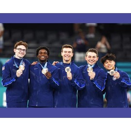SPORTSPHOTOSUSA USA 2024 Men's Olympic Gymnastic Team Richard Malone Juda Hong Nedoroscik 8x10 Photo, 234124197594