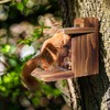 MIXXIDEA 2 PK Wooden Squirrel Feeder Box, Sturdy Squirrel Feeding