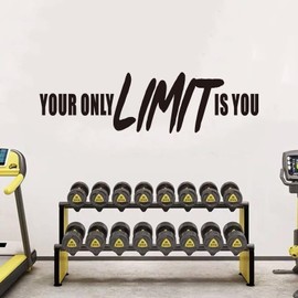 Motivational Quotes Wall Stickers for Office: Gym Inspirational Positive Vinyl Art Wall Decals for Classroom School - Your Only Limite 25" X 7"