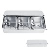 Stainless Steel Seasoning Containers Set, Condiment Jars 3 Grids Spice