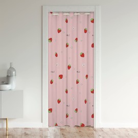 Erosebridal Kawaii Door Curtains for Doorways Privacy, Pink Strawberry Decor Black Out Curtain, Cute Strawberry Door Drape, Cute Kawaii Strawberry Closet Curtain for Bedroom, 42''W X 80''L