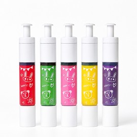 Arisom Children's Easy Water Nail Water-based Toddler Kids Manicure 5 Types, 1 Set, Yellow+Purple+Red+Green+Pink / 아리솜 어린이 이지워터 네일 수성 유아 키즈 매니큐어 5종, 1세트, 옐로우+퍼플+레드+그린+핑크