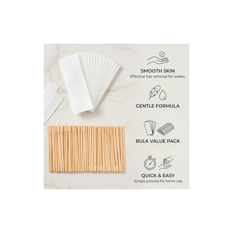 500-Piece Waxing Strips and Wax Stick Set - Non-Woven Wax