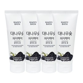 Happy Bath 해피바스 대나무숯 피지흡착 클렌징폼 200g x4 Happy Bath Bamboo Charcoal Sebum-Absorbing Cleansing Foam 200g x4