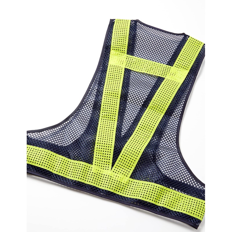 TRUSCO TMV-BY Mesh Safety Vest Navy Blue/Yellow Reflective