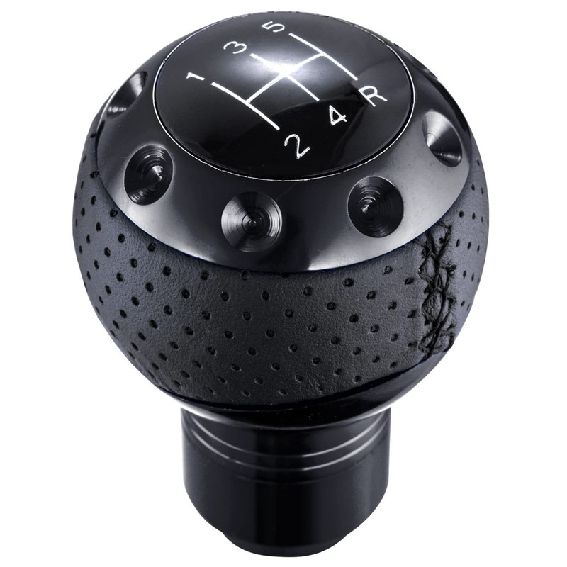 Arenbel 5 Speed Leather Car Shifter Ball Handle Manual Gear