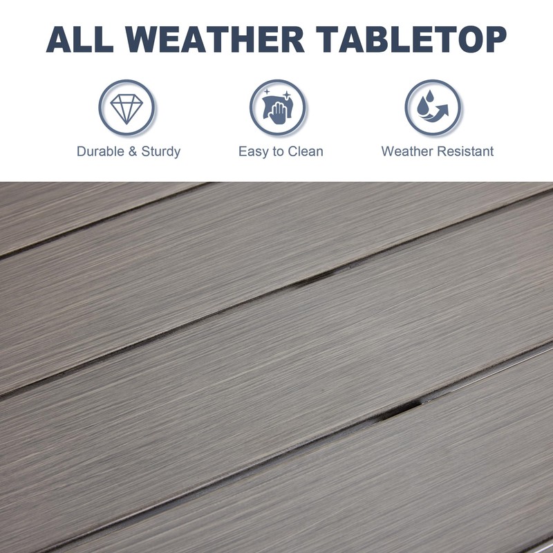 VICLLAX Patio Bar Height Table, Round Outdoor Bar Table with