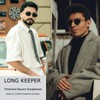 Long Keeper Polarised Square Sunglasses for Men Retro Rectangle Driving