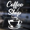 Coffee Takeaway cup Cafe Shop vinyl sticker Window Lettering Wall
