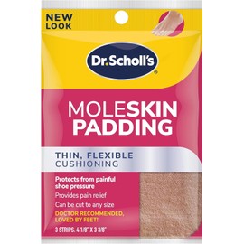 Dr. Scholl's Moleskin Padding Strips, 3 Count (Pack of 6)