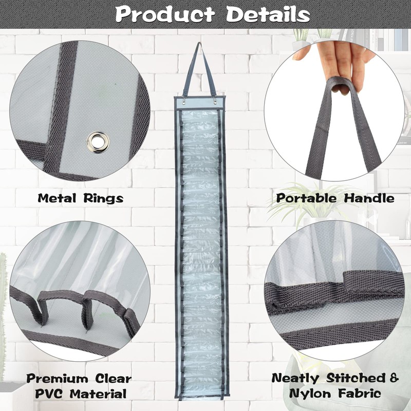 Nanaborn Vinyl Roll Storage 24 Compartments Doors Organizer Wall Holder