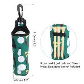 PATIKIL Golf Ball Carry Bag, Golf Tee Holder Pouch Portable Neoprene Golf Ball Holder with Clip for Men and Women, Dark Green