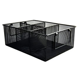 Maypes Utensil Holder for Party Hosting Essentials 4 Silverware Carrier Slots, 1 Small Paper Plate Holder, 2 Side Handles – Condiment Caddy, Grill Caddy Flatware Caddy Outdoor Cutlery Caddy (Black)