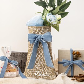 Ribbli Dusty Blue Velvet Ribbon 1 Inches Continuous 25 Yard Spool Dusty Blue Christmas Ribbon for Gift Wrapping Crafts Home Decor