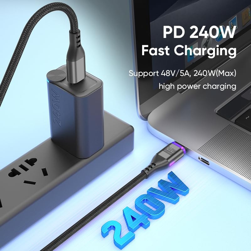 i! - 1,8m 240W Nylon Magnet USB C Schnellladekabel Datenkabel
