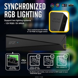 EZDIY-FAB ARGB PWM Fan Hub for PC Case Fan,8 PWM Ports+8 ARGB Ports, Supports 12V RGB/ 5V ARGB motherboard sync, PWM Functional Fan Adapter, Easy Cable Management