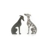 Handmade Mini Resin Whippet/Greyhound Figurines - Set of 2, Decorative