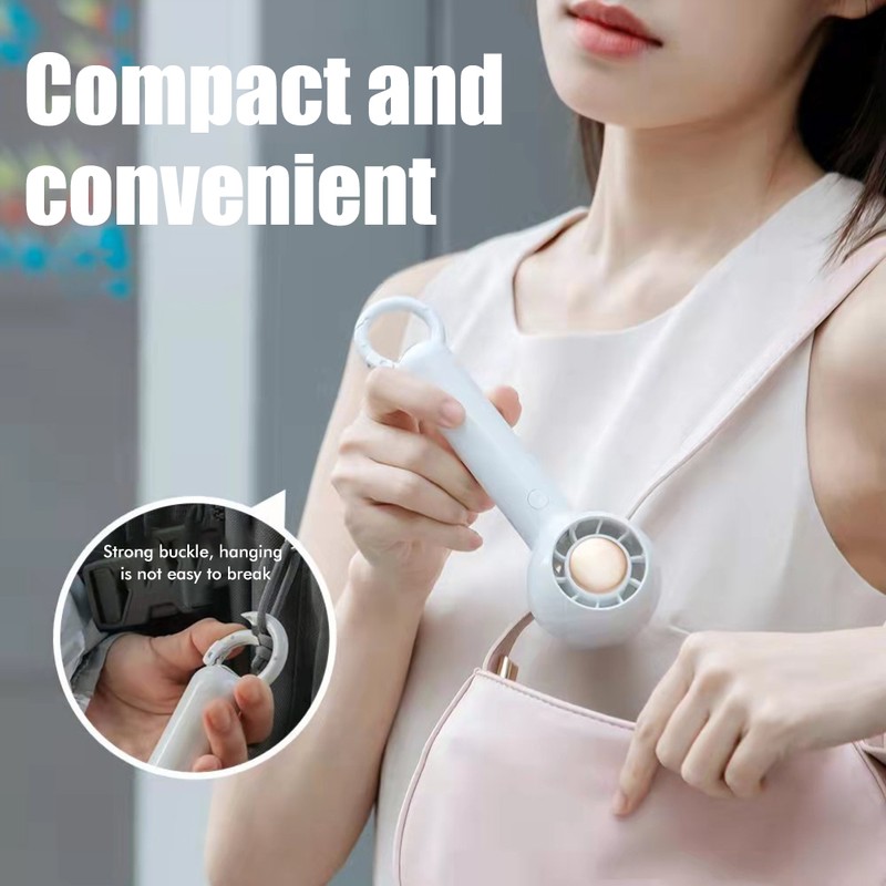Portable Bladeless Handheld Fan Rechargeable Quiet Fan with Flexible Buckle