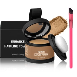 Verronni Hairline Enhancing Powder with Brush - Instantly Conceal Hair Roots, Gray Coverage for Hair Toppers (Medium Blonde)