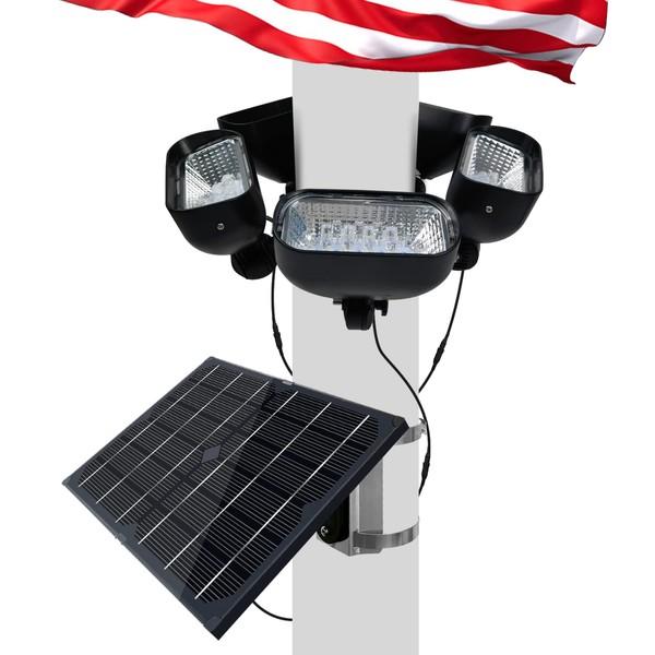 Solar Flag Pole Light for 15-40ft flagpole 5 Spotlights 12000