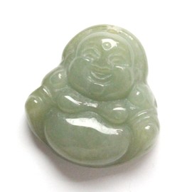 A9823 Jade Amulet Hotei Style Myanmar Jade Gemstone Pendant Necklace Amulet in Purse Seven Lucky Gods, Hotei Statue, Buddha Statue