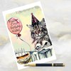 Maine Coon Cat Art Birthday Card