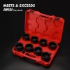Focus Tool 9PCS 3/4" Drive Spindle Axle Nut Impact Socket