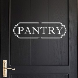 Snlpuith Pantry Decal Vinyl, Wall Decal Kitchen Sign, Pantry Door Pantry Wall Art, Home Decor Kitchen Decals, Pantry Door Decal, Pantry Door Sticker (White, 18 x 5.5")