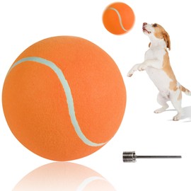 susu & wuwu Giant Tennis Ball for Dogs Yellow Big Tennis Ball for Dog Birthday Gift 9.5" Pet Toy Balls for Small/Medium/Large Dogs (Orange)