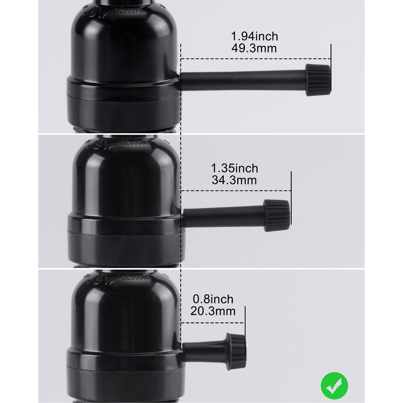 DiCUNO Light Lamp Turn On/Off Switch Knobs Replacement, Black, Standard