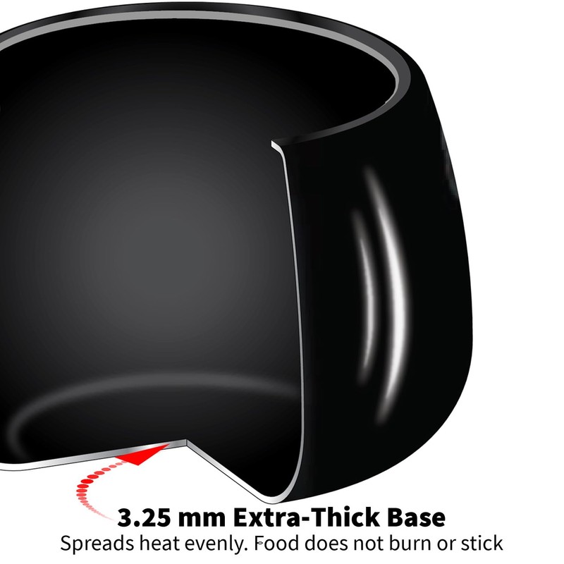 Hawkins 6.5 Litre Contura Black Pressure Cooker, Hard Anodised Inner