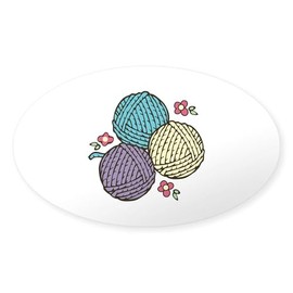 CafePress 3 Yarn Balls Sticker Oval Car Bumper Sticker