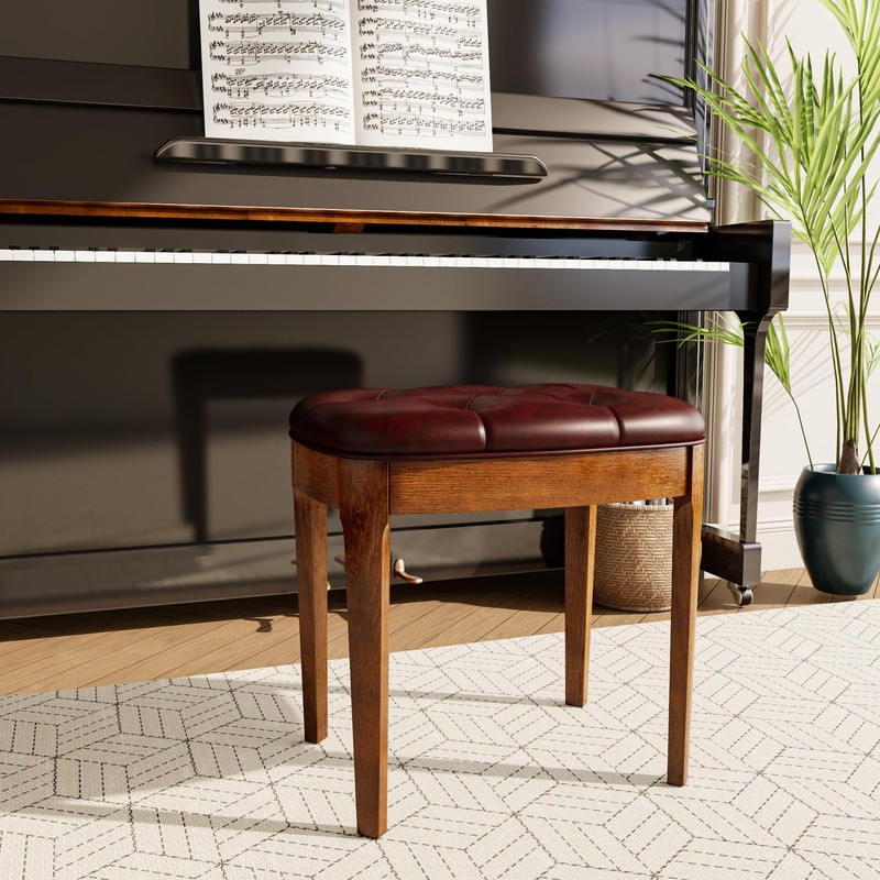MODERION Vanity Bench with Upholstered, Modern Luxury Wood Stool,Ottoman Shoe