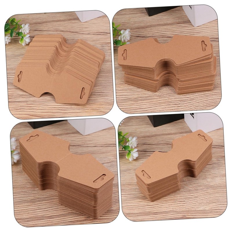 LALAFINA 500sheets Necklace Display Cards Blank Earring Packing Cards for