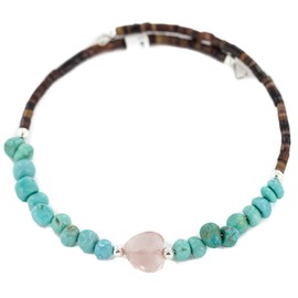 $80Tag Heart Certified Navajo Pink Quartz Native Adjustable Wrap Bracelet 13151-13 Made by Loma Siiva