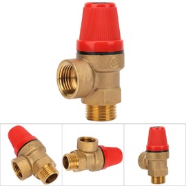 VOBOR Pressure Relief Valve G1/2 inch, DN15 Brass Safety Valve with Leak-proof Thread, Membrane Pressure Reducing Valve for Water, Oil, Gas, Water Heater (3 Bar)