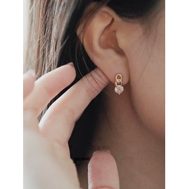 Reffeer Solid 925 Sterling Silver CZ Small Hoop Earrings for Women Earrings Link Huggie Earrings Hypoallergenic (B-18K Gold Plated)