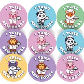 144 I Tried New Foods Reward Stickers 30mm Toddler Training Reward Stickers for Teachers or Parents