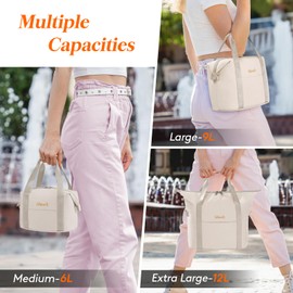 Lifewit Insulated Lunch Box for Women, Lightweight Tote Bag Reusable Lunch Bag Soft Cooler, Large Lunchbox for Work Travel for Women Adults, 9L Cream