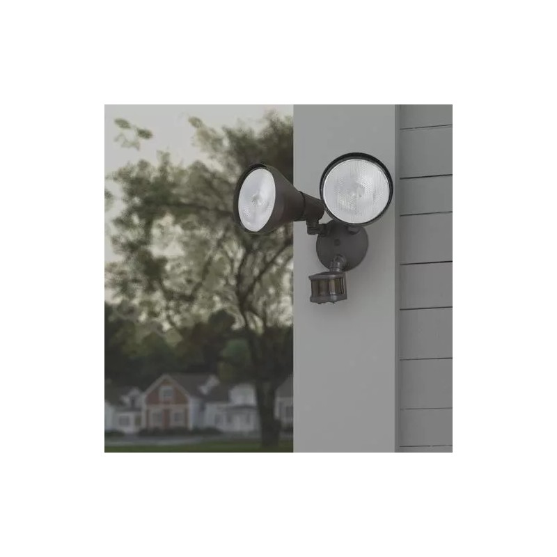 Patriot Lighting Dualux Bronze Dual Head Motion Sensor Wall Mount