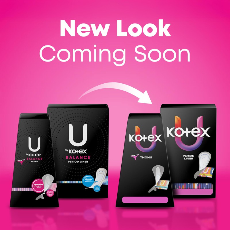 U by Kotex Balance Wrapped Panty Liners, Regular Length, 80