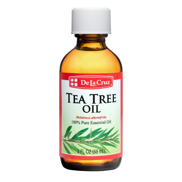 De La Cruz Tea Tree Oil - 100% Pure Tea Tree Essential Oil - Steam Distilled Tea Tree Oil for Aromatherapy - 2 FL OZ (59 mL)