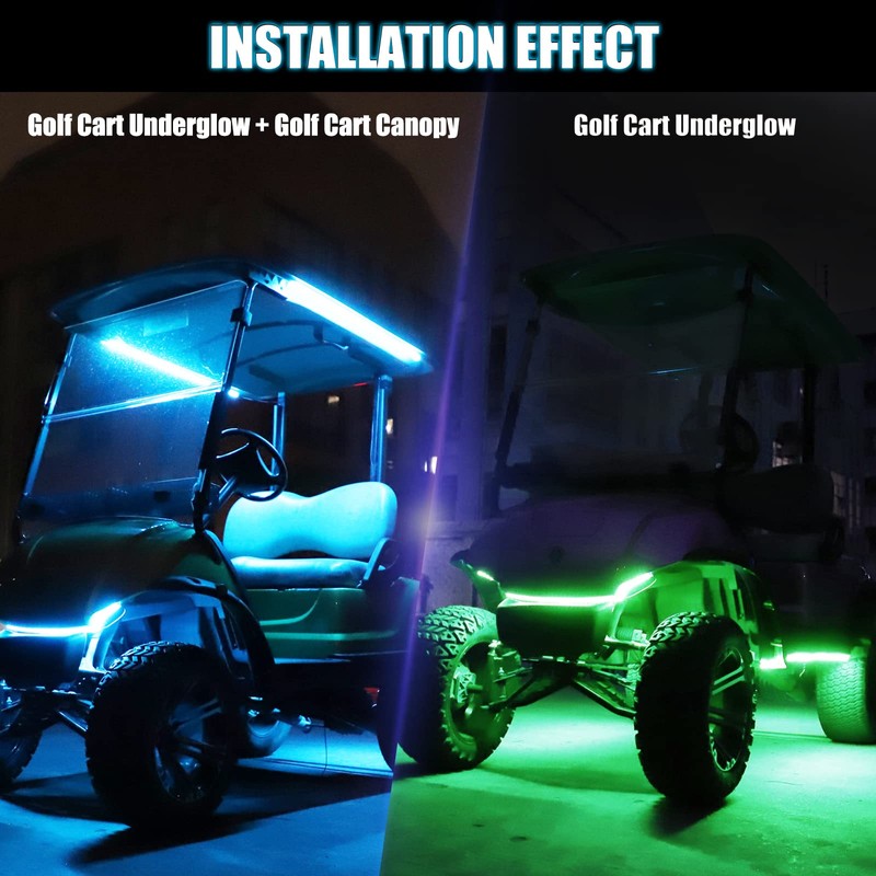 Roykaw Golf Cart Underglow LED Light Strip Kit Underbody Neon