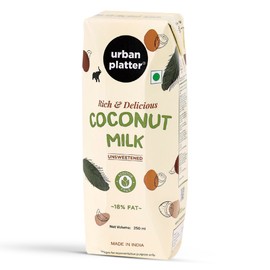 Urban Platter Coconut Milk | 8.45 Fl Oz (250ml) | Unsweetened | Rich & Creamy Plant-Based Milk | Dairy-Free, Vegan & Gluten-Free | Perfect for Curries, Smoothies, Desserts & Beverages