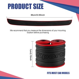 Zufoty Car Rear Bumper Protector, 34 x 2.75 inch Trimmable, Anti-Scratch Rubber Rear Bumper Guard, Universal Non-Slip Trunk Automotive Exterior Accessories for Protecting Trunk