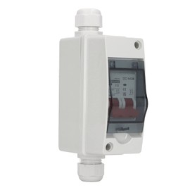 DC Miniature Circuit Breaker, 32Amp Waterproof Mini Distribution Box, 2P Circuit Breaker Overload Disconnect for Solar Panel Power Offi Grid System