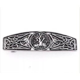 Unbranded Antique Silver Tree of Life Celtic Knot Hair Barrette