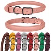 BUDKAS Rolled Leather Dog Collar for Small Medium Large Dogs