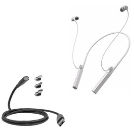 BoxWave Cable Compatible with Moondrop Voyager - MagnetoSnap PD AllCharge Cable (100W), Magnet Charging Braided USB Type-C Micro - Jet Black