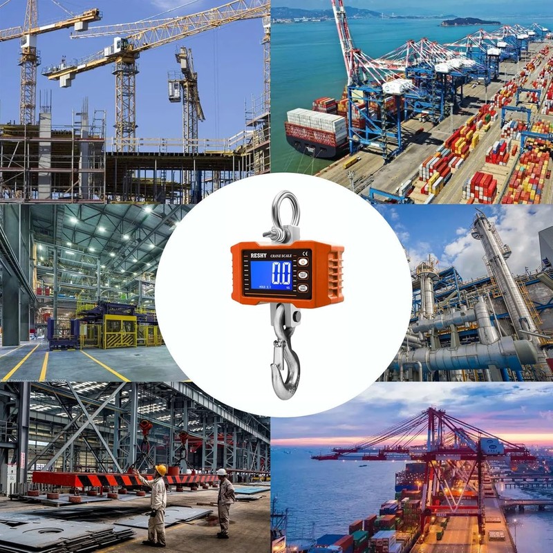 RESHY Digital Crane Scale 2200lb/1000Kg Digital Hanging Scale Industrial Heavy